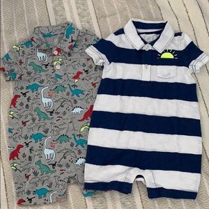 Baby boy short sleeve rompers